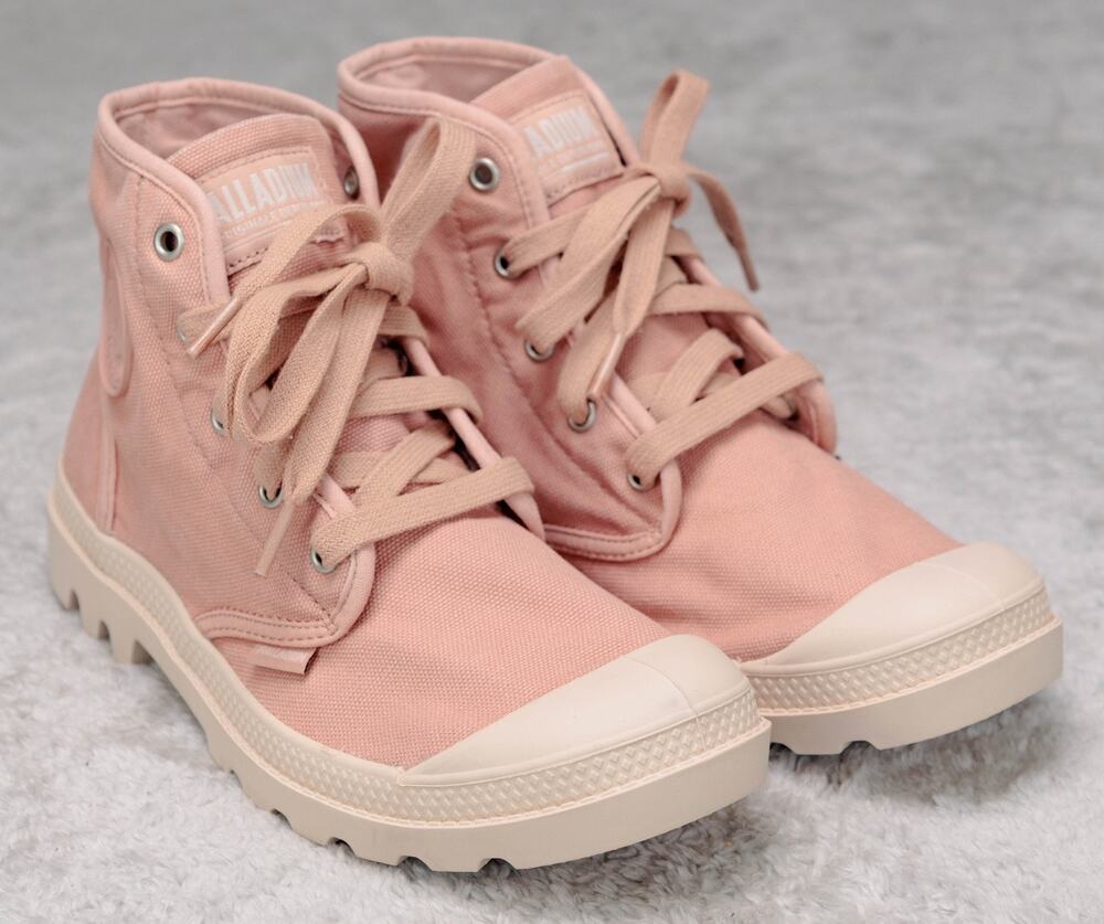 Palladium Pampa High Top Dusty Peach Pink Canvas Boots Sneaker Womens Size 9